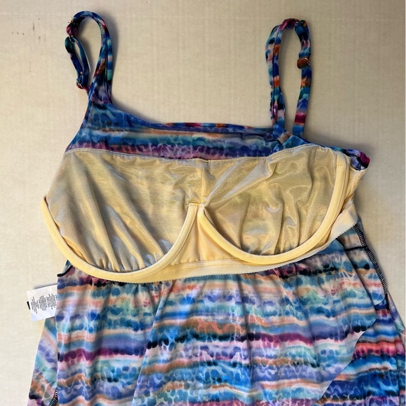 Colorful Striped Women's Swim Top - Picture 9 of 14